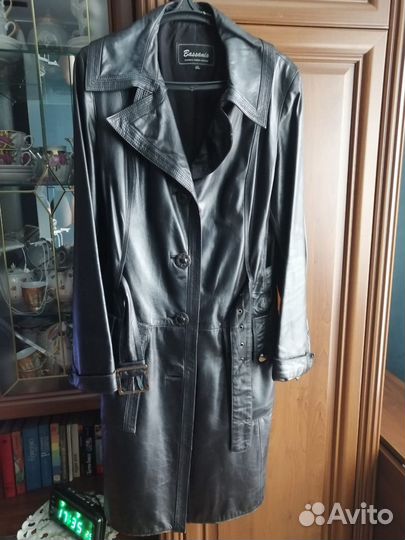 Кожаный плащ женский натуральная кожа 48