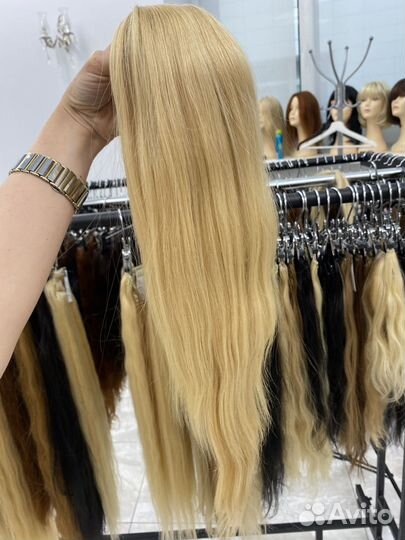 Хвост шиньон из натуральных волос 50см