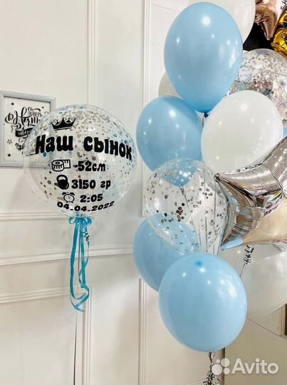 Воздушные шары на выписку из роддома