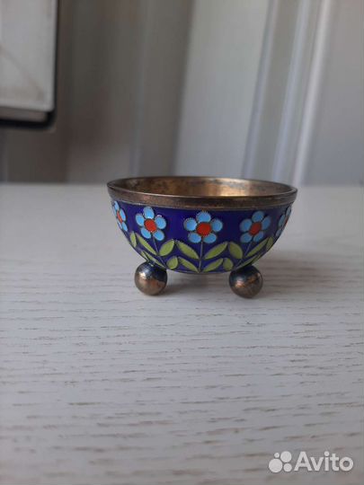 Солонка,горчичница серебро 925эмаль