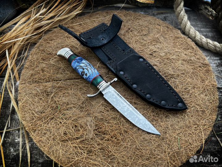 Финка нквд клинок сталь Х12мф c травлением