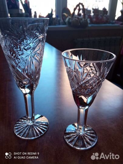 Хрустальные бокалы СССР 6 шт