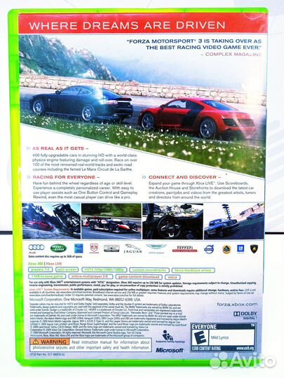 Диск для Xbox 360 Forza Motorsport 3 б/у