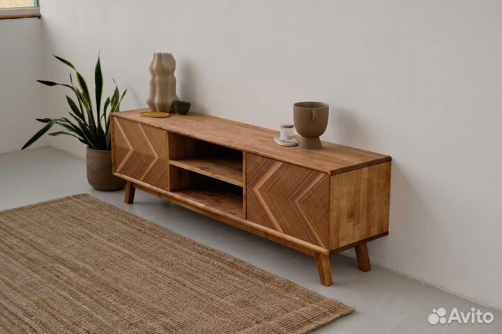 Тумба под тв Fusion 200х55х36 см из массива дерева