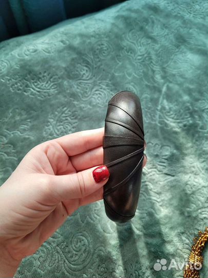 Ободок на голову натуральная кожа, брошь)