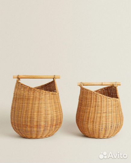 Корзина из ротанга zara home
