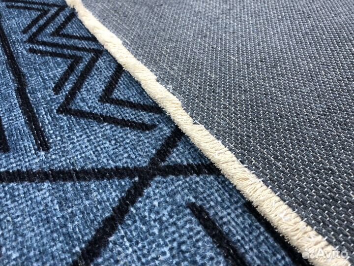 Ковер, гобелен хлопковый 160 х 300 синий