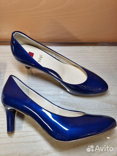 Туфли женские 37 р. лакированная кожа, синие. hogl