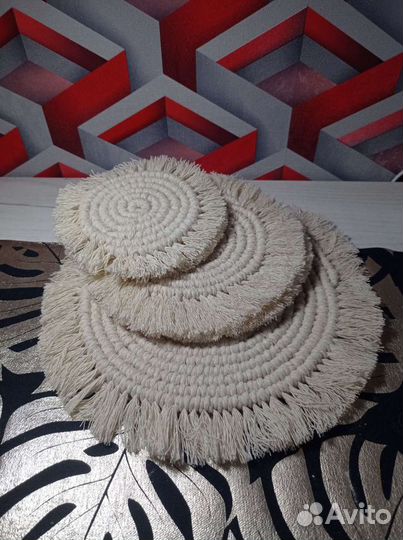 Макраме. Подставки под горячее 5шт