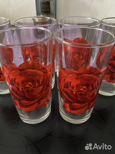 Стаканы с рисунком (8 штук)с пивной кружкой