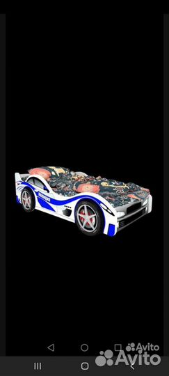 Детская кровать машина с матрасом