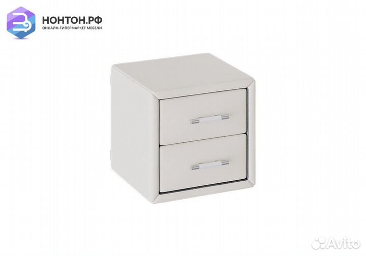 Тумба прикроватная с мягкой обивкой Элис светлая