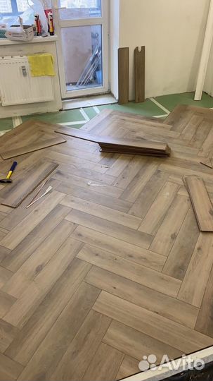 Установка укладка ламината ёлочкой