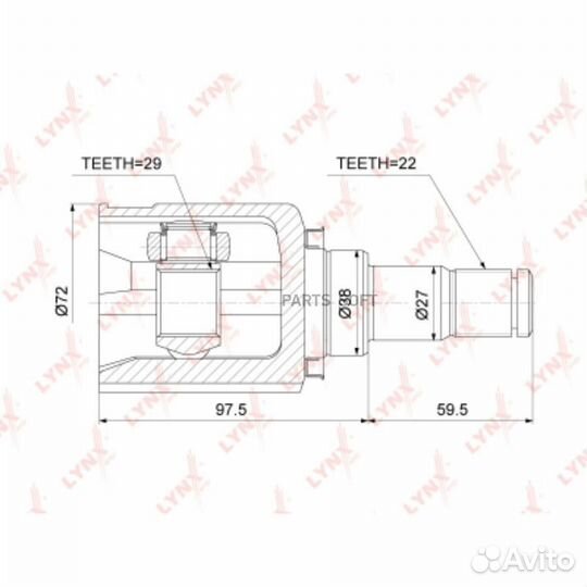 Lynxauto CI3745 шрус внутренний перед прав/лев