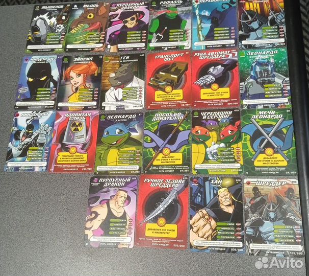 Карточки черепашки ниндзя боевая четверка