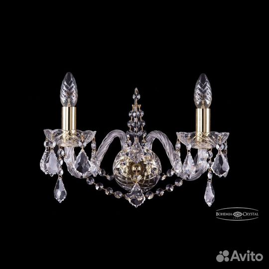 Bohemia Ivele Crystal 1411B/2/160 G Leafs 1411 бра