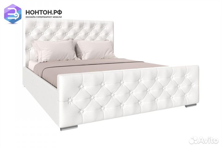 Кровать Мишель кожзам белый