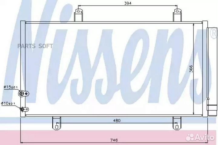Nissens 940194 Радиатор кондиционера 746x366
