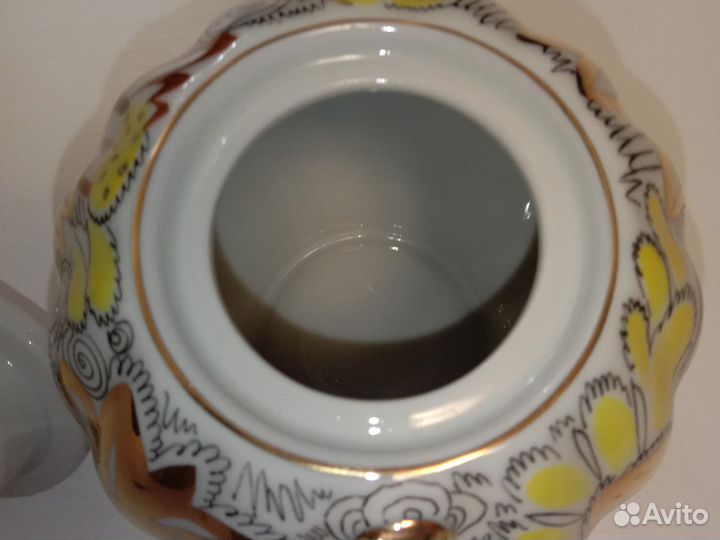 Заварочный чайник,сервиз Золотые ромашки,лфз,СССР