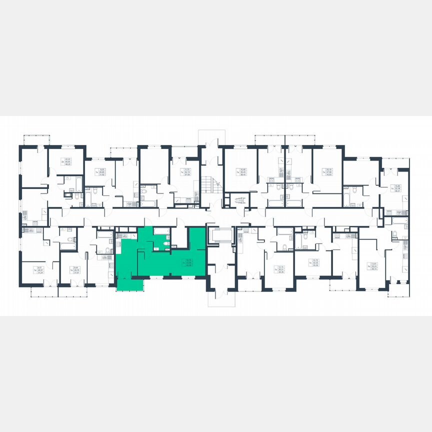 1-к. квартира, 45,3 м², 1/8 эт.