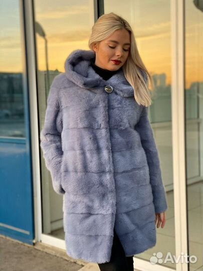Шуба норковая с капюшоном новая