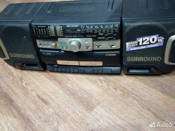 Магнитафон двух кассетный sharp WF 940W фм, аукс