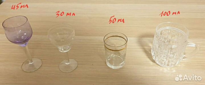 Рюмки, лафитники, стаканы СССР