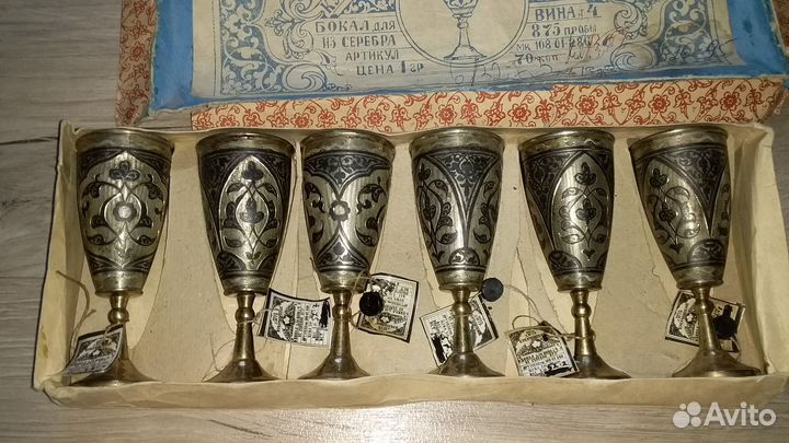 Рюмки, серебро, Кубачи