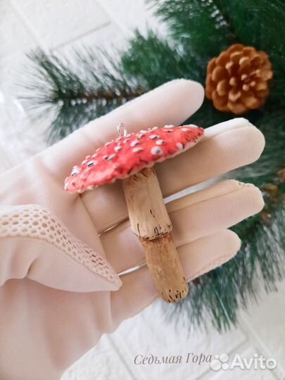 Елочная игрушка Мухомор (ручная работа)