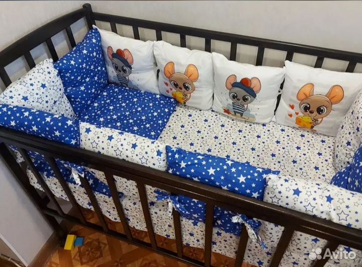 Бортики в детскую кроватку бу
