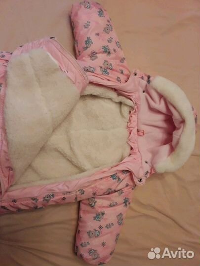 Комбинезон 2 в 1 (зимний и демисезонный) р.62-68