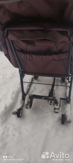 Детские санки коляска с колесами