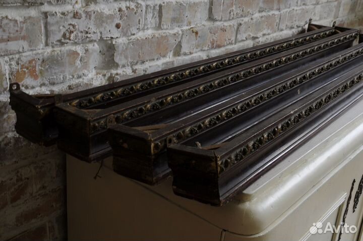 Карнизы для штор настенные, дерево+лепнина