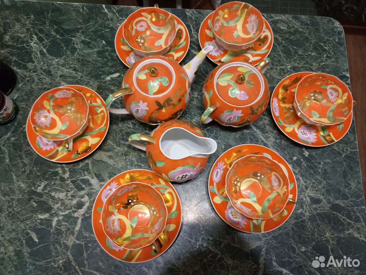 Чайный сервиз СССР золотой олень