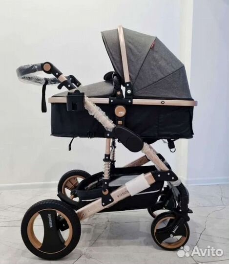Коляска 3в1 Новая трансформер (темно серый)