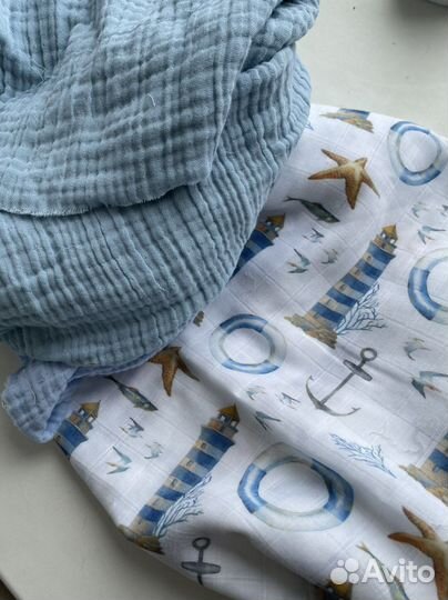 Муслиновый плед 6 ти слойный 90*90 см