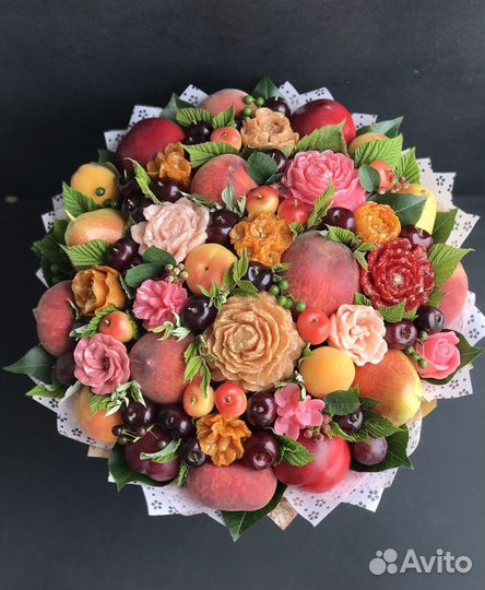 Букет из фруктов съедобных цветов для учителя