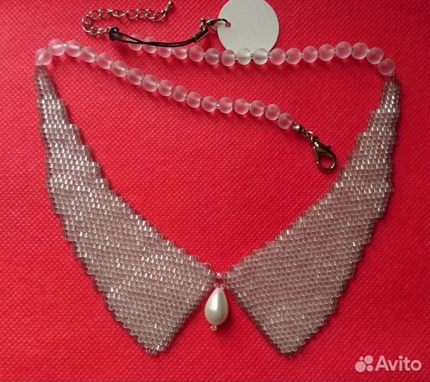 Колье воротничок новый из бисера ручной работы