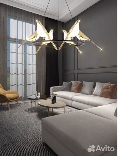 Люстра подвесная с птичками 2023