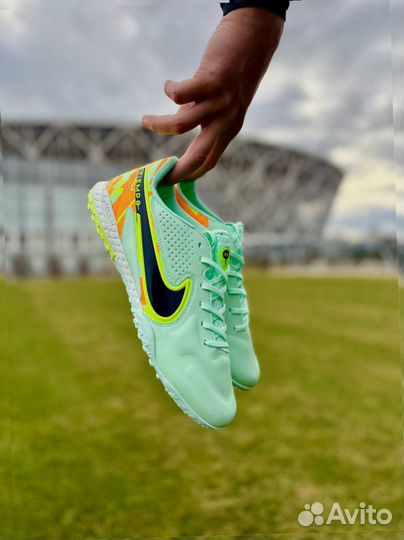 Сороконожки Nike Tiempo Legend 9 Light Green&Orange