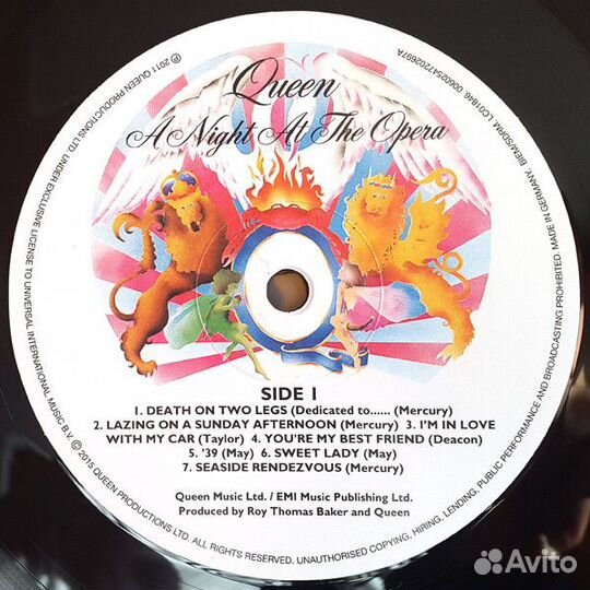 Виниловая пластинка Queen, A Night AT The Opera