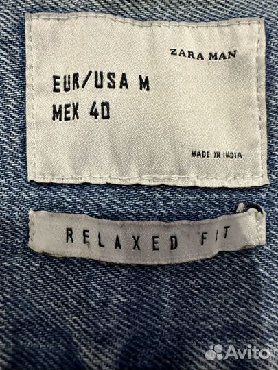 Джинсовая рубашка zara мужская