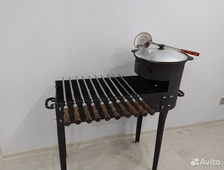 Мангал с печью под казан 2в1