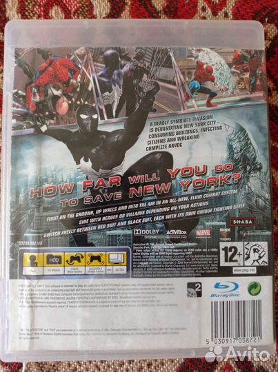 Spider man Web of Shadows - диск PS3