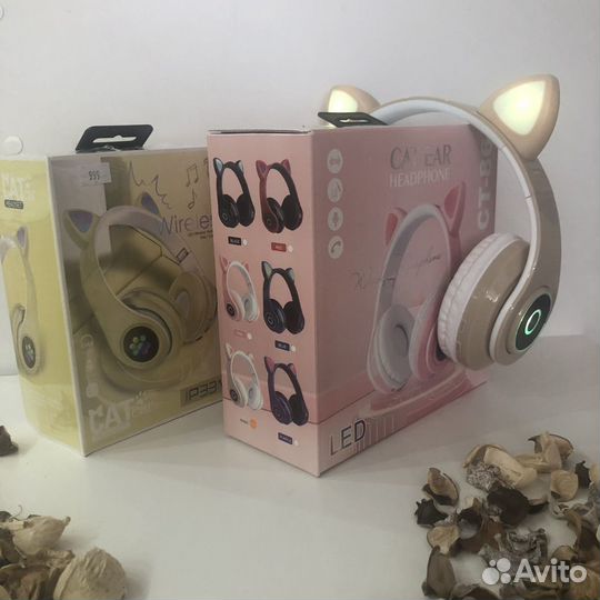 Наушники с кошачьими ушками (новые)