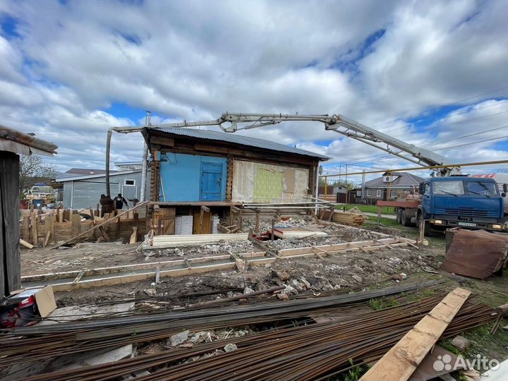 Доставка бетона миксером бетононасос