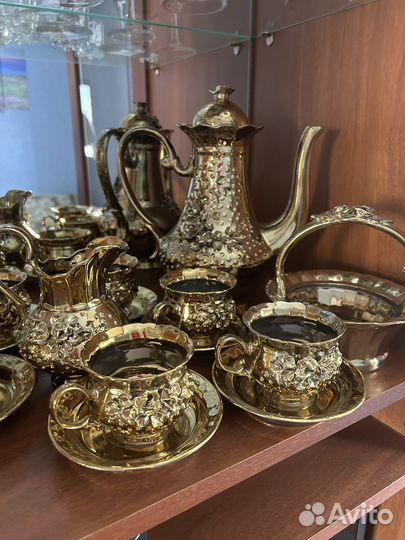 Чайный сервиз золотая роза