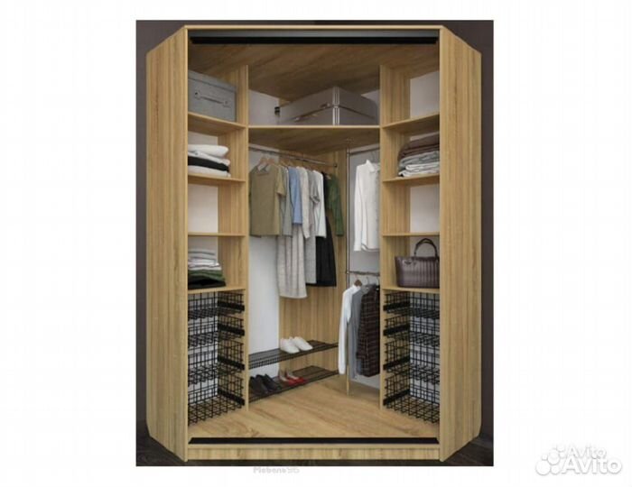 Угловой шкаф-купе Лофт фасад зеркало 3г