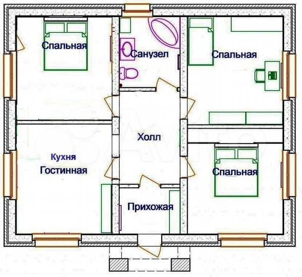 Дом 100 м² на участке 5 сот.