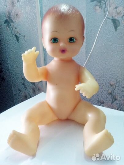 Кукла пупсик из СССР 60-е годы. рельефные волосы